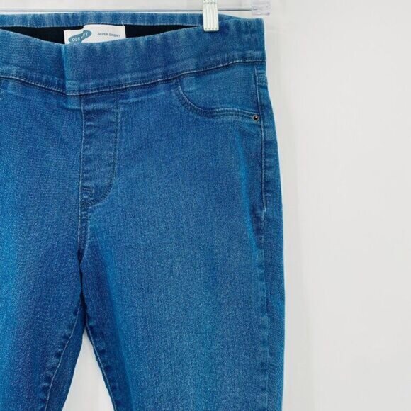 Old Navy Size 10 Medium Wash High Rise Super Skinny Pull On Jeans Stretch - Picture 4 of 9
